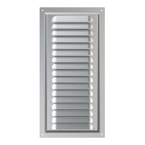 Метална вентилационна решетка VENTEUROPE 1530MC, 150 × 300 mm, сребриста, с мрежа