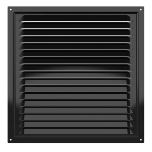 Метална вентилационна решетка VENTEUROPE 2525ME, 250 × 250 mm, черна, с мрежа