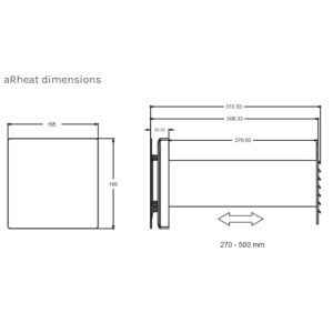 Размерен чертеж на airRoxy aRheat 100 01-320