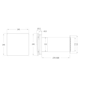 Размерен чертеж на airRoxy aRheat 125 HS 01-321