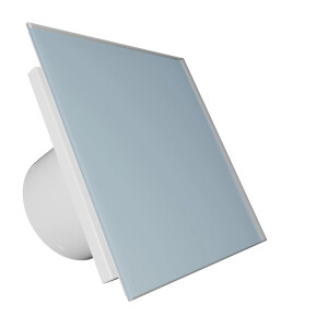 Вентилатор за баня VENTEUROPE EON BD100/9644 Ø100 mm, стъклен панел пастелно синьо мат