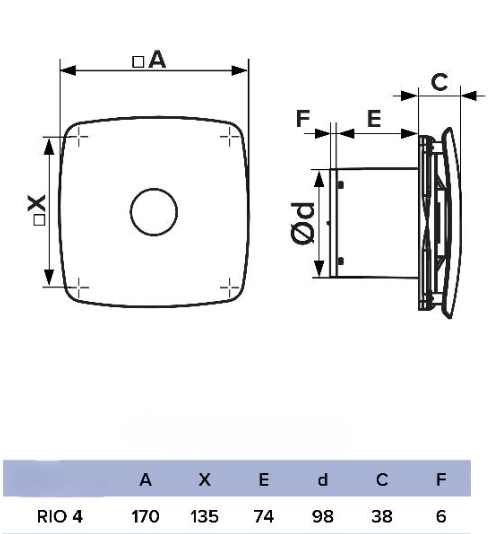 Вентилатор за баня VENTEUROPE FINE100BD Ø100 mm, 100 m³/h, бял - Image 5