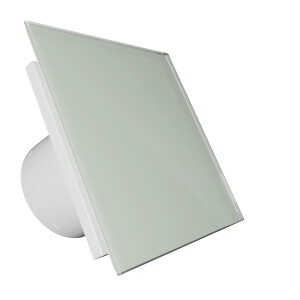 Вентилатор за баня VENTEUROPE EON BD100/8671 Ø100 mm, стъклен панел бяло
