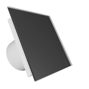 Вентилатор за баня VENTEUROPE EON BD100/8672 Ø100 mm, стъклен панел черен мат