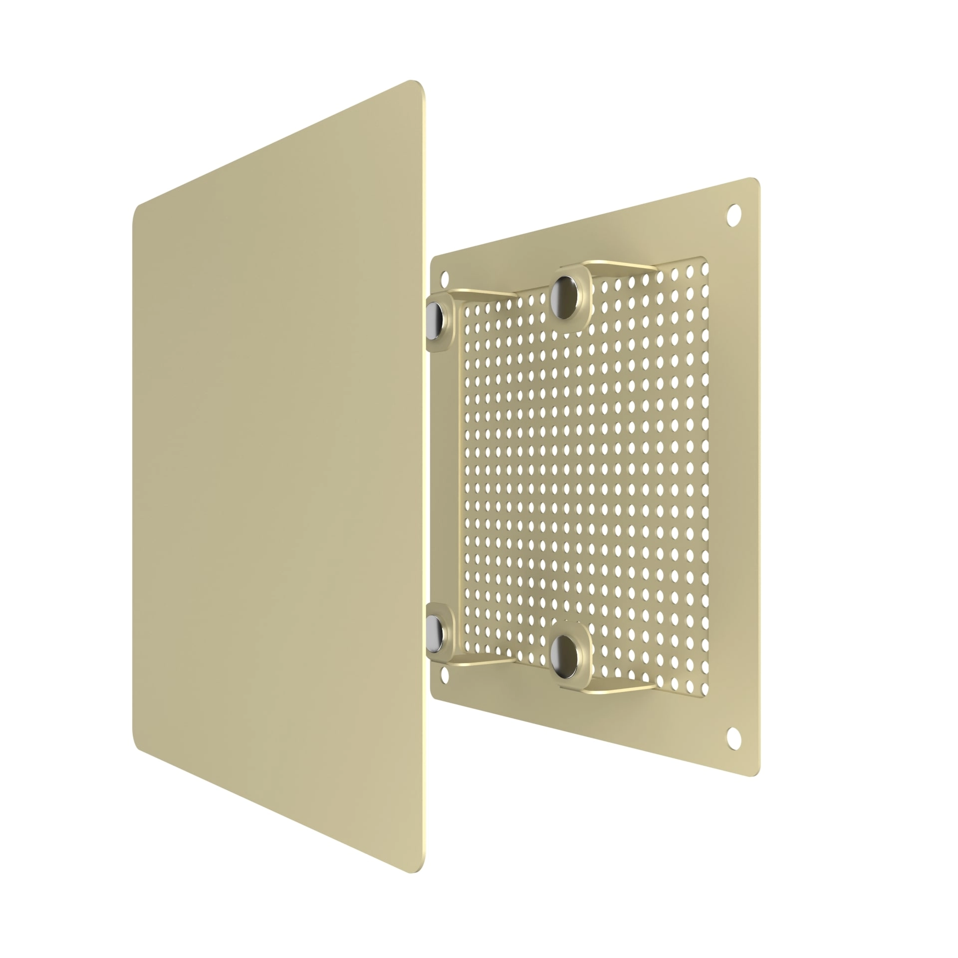 Метална квадратна решетка VENTEUROPE 1717RVM-BG, 170 × 170 mm, бежова, с мрежа и магнити - Image 5