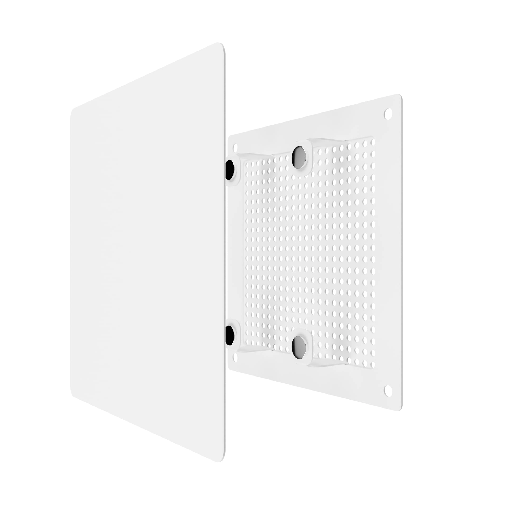 Метална квадратна решетка VENTEUROPE 1414RVM, 140 × 140 mm, бяла, с мрежа и магнити - Image 5