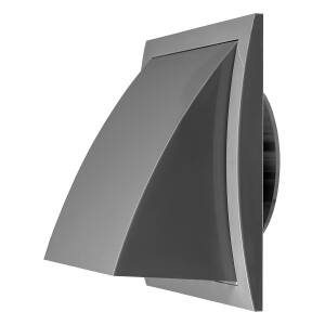 Вентилационна решетка, пластмасова Europlast ND12FVP 190x190mm, Ø125 с клапа, сива