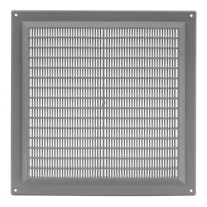 Вентилационна решетка със защитна мрежа, пластмасова Europlast VR2525P 250x250mm сива
