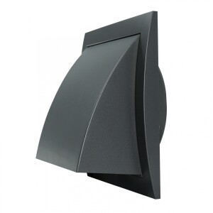 Вентилационна решетка, пластмаса Europlast ND15FVA 190x190mm, Ø150 с клапа, антрацит