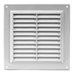 Вентилационна решетка със защитна мрежа, пластмаса Europlast VR1515 150x150mm бяла