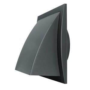 Вентилационна решетка, пластмасова Europlast ND12FVA 190x190mm, Ø125 с клапа, антрацит