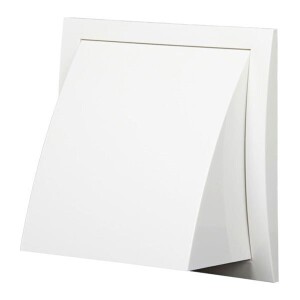 Вентилационна решетка, пластмасова Europlast ND10FV 148x153mm, Ø100 с клапа, бяла