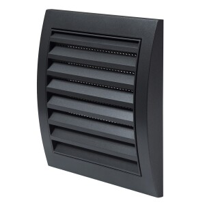 Вентилационна решетка със защитна мрежа, пластмаса Europlast ND10A 148x153mm, Ø100mm, антрацит