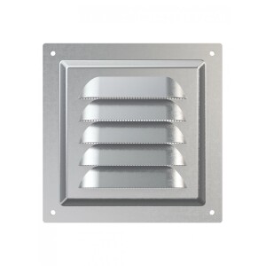 Вентилационна решетка със защитна мрежа, метална 1212 MC 120x120mm, сребриста