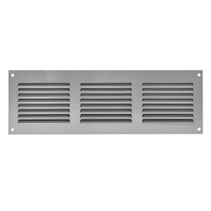 Вентилационна решетка със защитна мрежа, метална Europlast MR3010P 300x100mm, сива