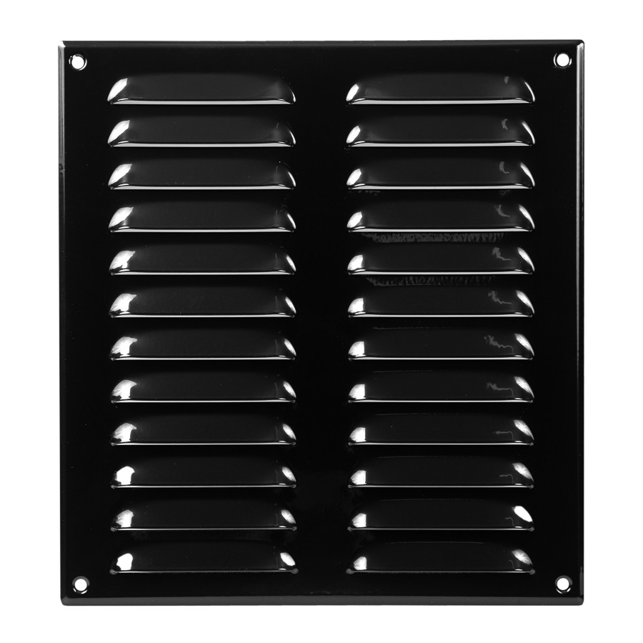 Вентилационна решетка със защитна мрежа, метална Europlast MR2628M 260x280mm, черна