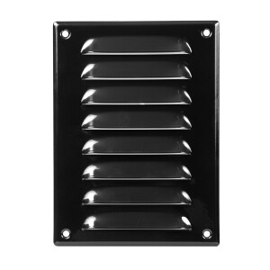 Вентилационна решетка със защитна мрежа, метална Europlast MR1419M 140x190mm, черна