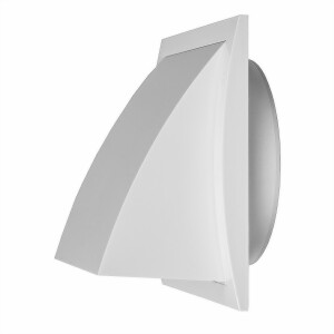 Вентилационна решетка, пластмасова Europlast ND15FV 190x190mm, Ø150 с клапа, бяла