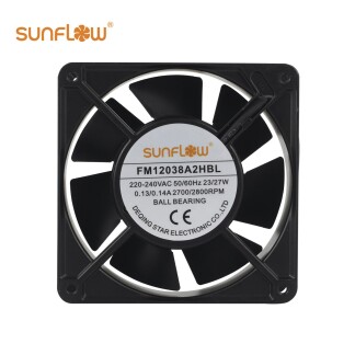 Рамков вентилатор Sunflow FM12038A2HBL, 120 × 120 × 38 mm, 220 V AC