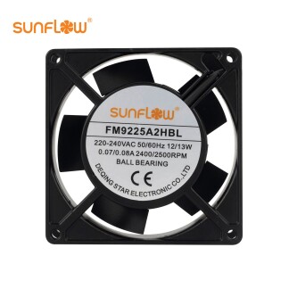 Рамков вентилатор Sunflow FM9225A2HBL, 92 × 92 × 25 mm, 220 V AC